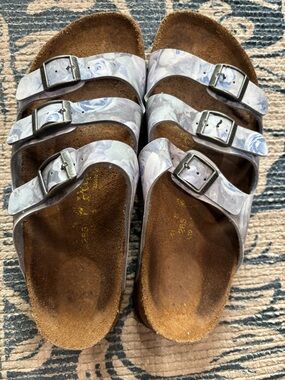 Birkenstock Papillo Triple-strap Floral Print Cork Footbed Sandals